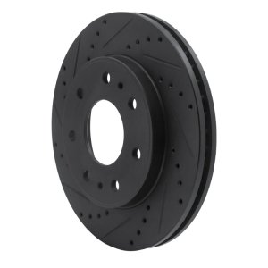 Ford F-150 Brake Rotor (1) - Front Left - R1 Concepts - Drilled & Slotted - Black - 2009